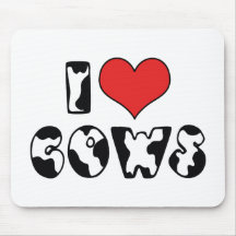 I Love Cows Mousepads
