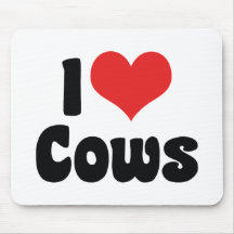 I Love Cows Mousepads