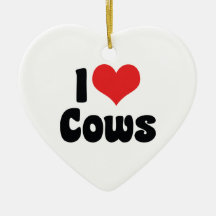 I Love Cows Ornament