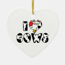 I Love Cows Ornament