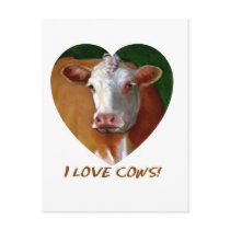 I LOVE COWS postcards by joyart I LOVE COWS postcards