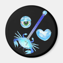 I love crab guitar by Valxart.com Refrigerator Magnet