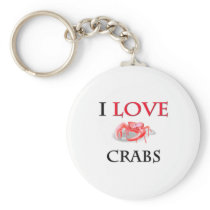 I Love Crabs Key Chain