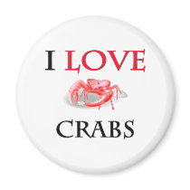 I Love Crabs Refrigerator Magnets