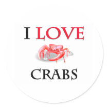 I Love Crabs stickers