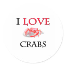 I Love Crabs stickers