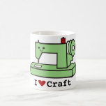 I Love Craft- Kawaii Sewing Machine Coffee Mugs