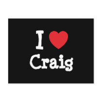 I love Craig heart custom personalized postcards