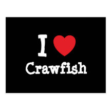 I love Crawfish heart T-Shirt Post Cards