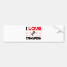 I Love Crayfish Bumper Sticker