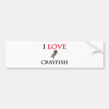 I Love Crayfish Bumper Stickers