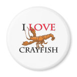 I Love Crayfish Refrigerator Magnets