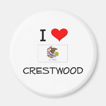 I Love CRESTWOOD Illinois Magnets