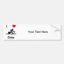 I Love Crew (2) Bumper Stickers