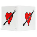 I Love Cricket Heart 3 Ring Binders