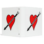I Love Cricket Heart 3 Ring Binders