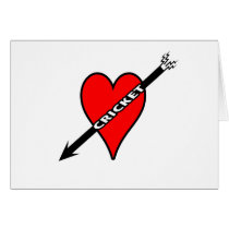 I Love Cricket Heart Cards