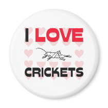 I Love Crickets magnets