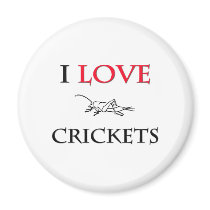 I Love Crickets magnets