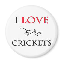 I Love Crickets magnets