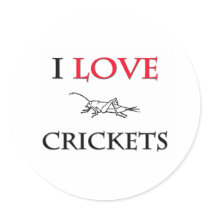 I Love Crickets Round Stickers