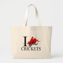I Love Crickets Tote Bags