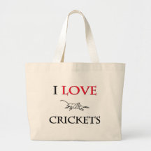 I Love Crickets Tote Bags