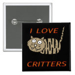 I LOVE CRITTERS BUTTONS