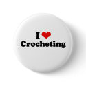 I Love Crocheting Tshirt buttons