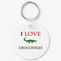 I Love Crocodiles keychains