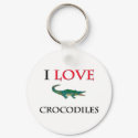 I Love Crocodiles keychains