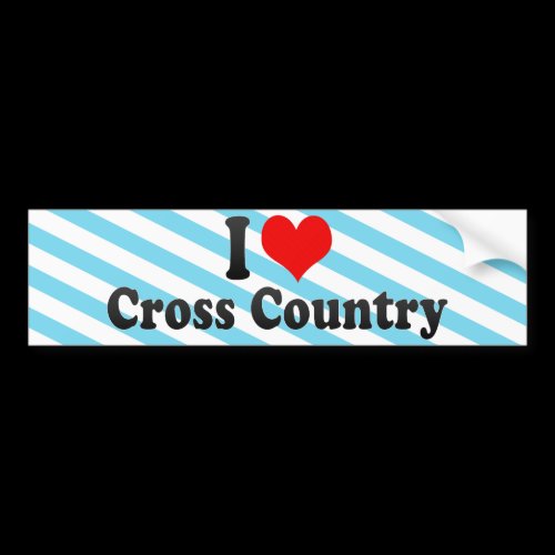 I Love Cross Country Bumper Sticker