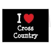 I love Cross Country heart custom personalized Greeting Cards