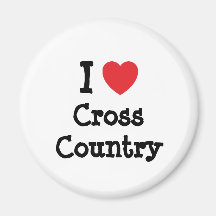 I love Cross Country heart custom personalized Fridge Magnet