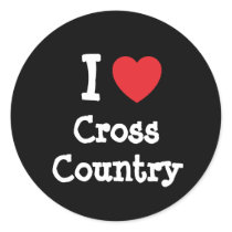 I love Cross Country heart custom personalized stickers