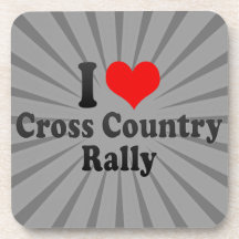 I love Cross Country Rally Drink Coasters