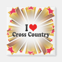 I Love Cross Country Refrigerator Magnets