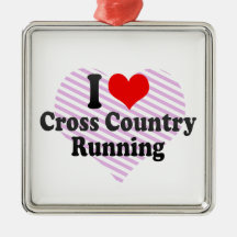 I love Cross Country Running Christmas Ornament