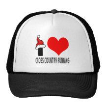 I Love Cross Country Running Design Hat
