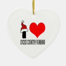 I Love Cross Country Running Design Christmas Ornament