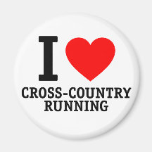 I Love Cross Country Running Refrigerator Magnet
