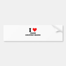 I Love Cross Country Skiing Bumper Sticker
