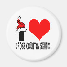 I Love Cross Country Skiing Design Magnet