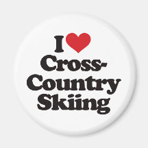 I Love Cross Country Skiing Fridge Magnet