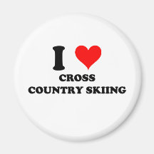 I Love Cross Country Skiing Fridge Magnet