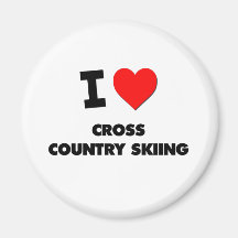 I Love Cross Country Skiing Fridge Magnet