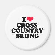 I love Cross Country Skiing Fridge Magnets
