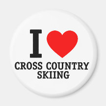I Love Cross Country Skiing Magnets