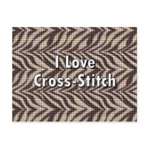 I Love Cross-Stitch postcards by JustParties I Love Cross-Stitch postcards