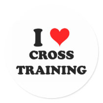 I Love Cross Training Round Sticker